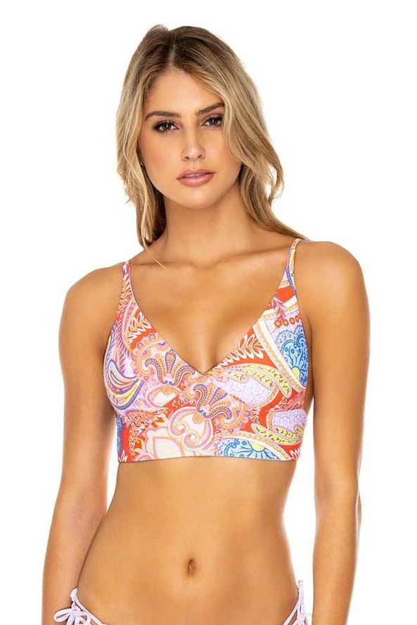 Luli Fama Dynasty Reversible Halter Cross Back Bustier Top